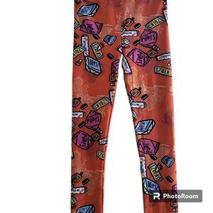 LuLaRoe Child Halloween Orange & Multicolor Candy Leggings